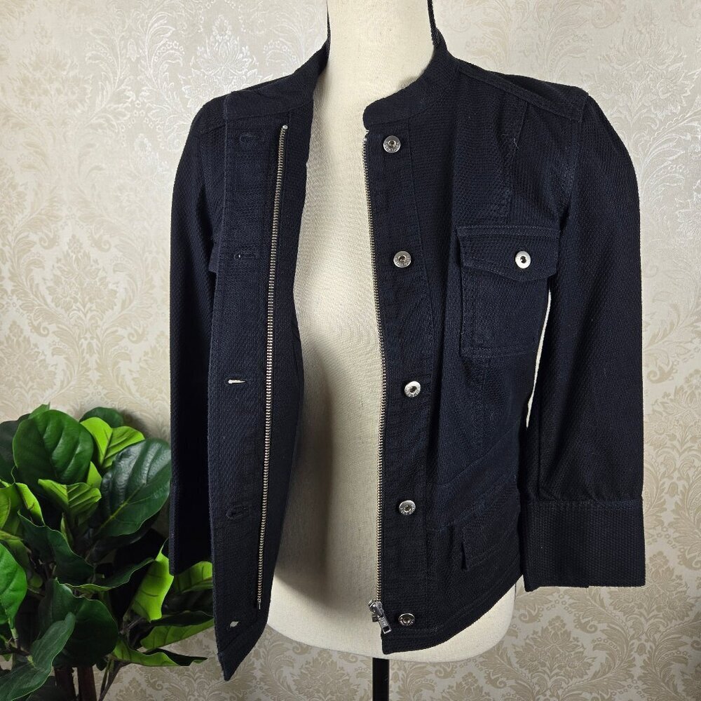 Sigrid Olsen Size 4 Black Zipper And Button Front… - image 3